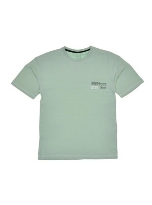 Green - Boys` T-Shirt - İrem Çocuk Giyim