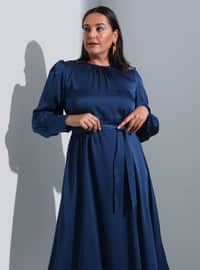 Navy Blue - Plus Size Dress