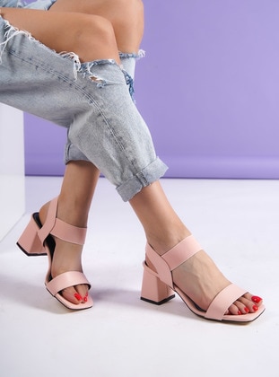 Powder Pink - Sandal - Heels - Ayakkabı Havuzu
