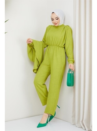 Olive Green - Jumpsuit - Akra Moda