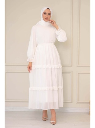 Fully Lined - White - Evening Dresses - SARETEX