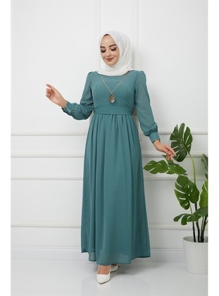 Mint Green - Modest Dress - Akra Moda