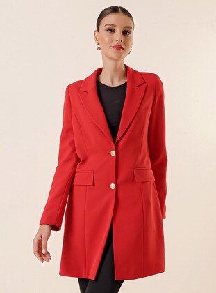 Red - Fully Lined -  - Jacket - By Saygı