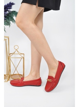 1000gr - Red - Flat - Flat Shoes - Aska Shoes