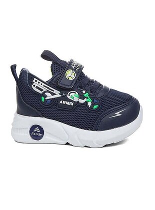 Navy Blue - White - Kids Trainers - Bluefeet