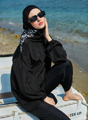 أسود - ملابس السباحة للمحجبات - Mayou