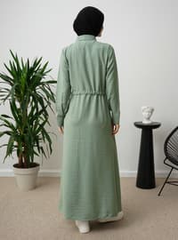 Green Almon - Cuban Collar - Modest Dress