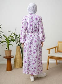 Lilac - Floral - Modest Dress