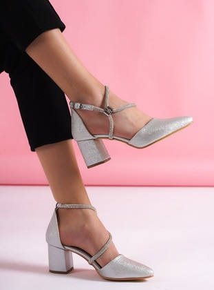 Silver color - High Heel - Heels - Shoescloud