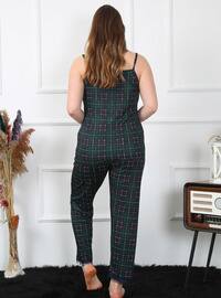 Green - Checkered - Plus Size Pyjamas