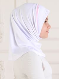 أبيض - من لون واحد - فيسكوز - حجابات جاهزة