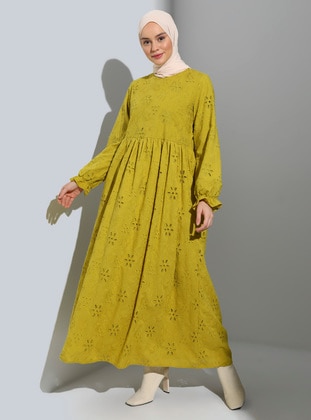 Olive Green - Modest Dress - Refka