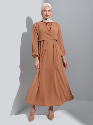 Milky Brown - Modest Dress - Refka