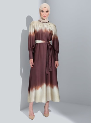 Brown - Modest Dress - Refka