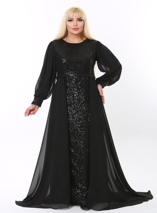 Black - Plus Size Evening Dress - Ladies First