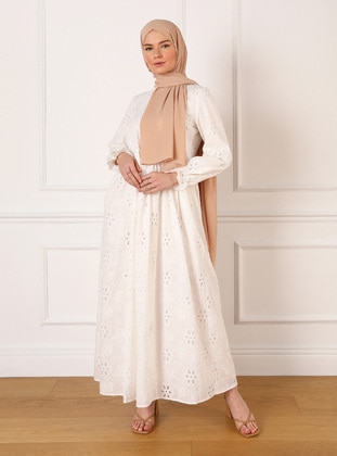 Off White - Modest Dress - Refka