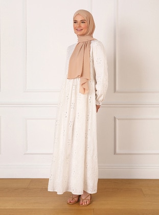 Off White - Modest Dress - Refka