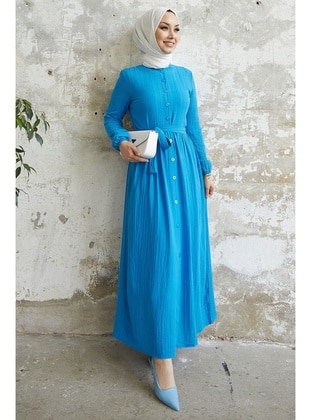 Blue - Modest Dress - InStyle