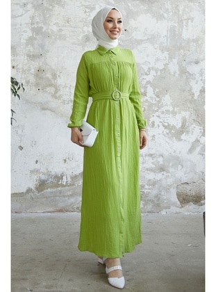 Olive Green - Modest Dress - InStyle