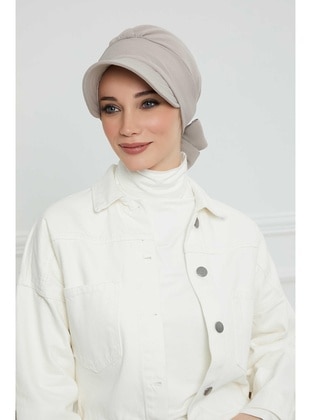 Grey - 13gr - Plain - Simple - Cotton - Bonnet - Aisha`s Design