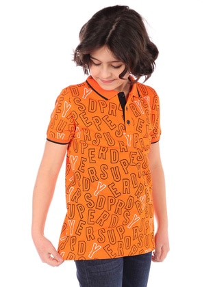 Orange - Boys` T-Shirt - Toontoy