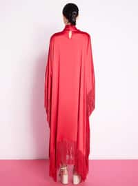 Red - Unlined - Modest Dress