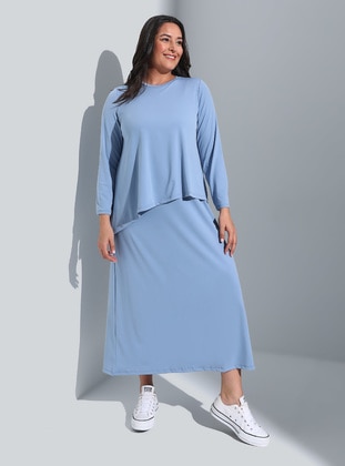 Icy Blue - Plus Size Dress - Alia