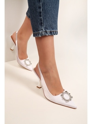 Stilettos & Evening Shoes - White - Heels - Shoeberry
