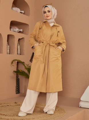 Camel - Trench Coat - Savewell Woman