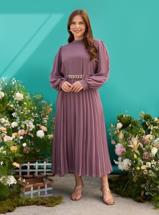 Vintage Purple - Plus Size Evening Dress - Alia