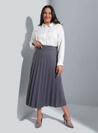 Grey - Plus Size Skirt