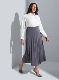 Grey - Plus Size Skirt
