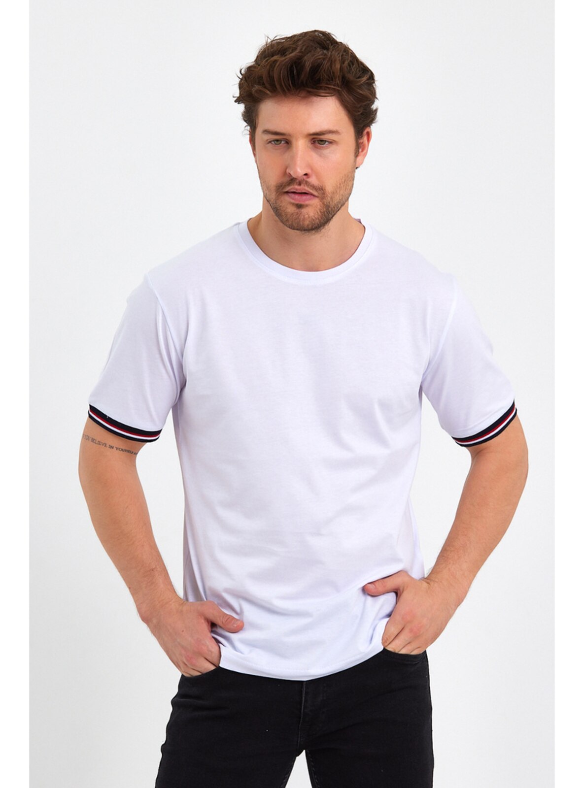 White - Crew neck - Men`s T-Shirts