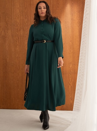 Dark Emerald - Plus Size Dress - Alia