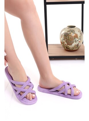 100gr - Lilac - Flat Slippers - Slippers - Wordex