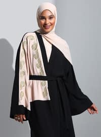 Black - Beige - Evening Abaya