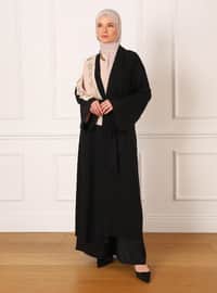 Black - Beige - Evening Abaya