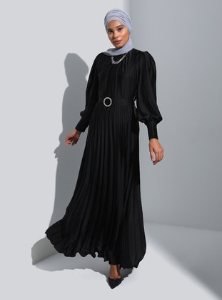 Black - Modest Evening Dress - Refka