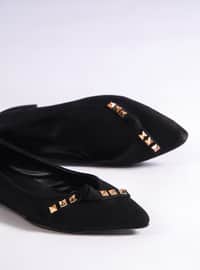 حذاء كاجوال - جلد الغزال الأسود - أحذية كاجوال