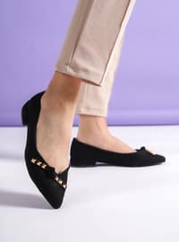 حذاء كاجوال - جلد الغزال الأسود - أحذية كاجوال