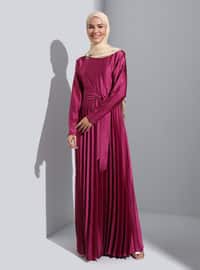 Cherry Color - Modest Evening Dress