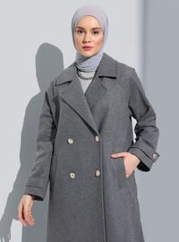 Anthracite - Fully Lined - Double-Breasted - Coat