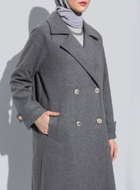 Anthracite - Fully Lined - Double-Breasted - Coat