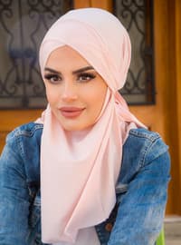 زهري فاتح - منمق - قطن - حجابات جاهزة