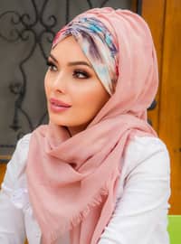 زهري فاتح - مزّهر - قطن - حجابات جاهزة