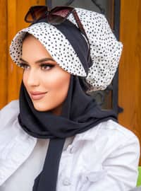 أبيض أسود - 150gr - أكريليك - قطن - حجابات جاهزة