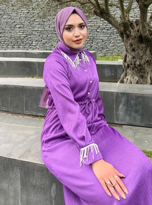 Lilac - Modest Dress - Bwest