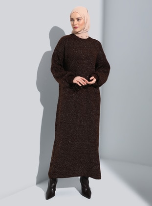 Brown - Knit Dresses - Refka