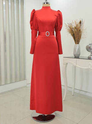 Red - Modest Evening Dress - Rana Zenn