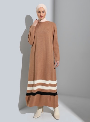 Camel - Knit Dresses - Refka